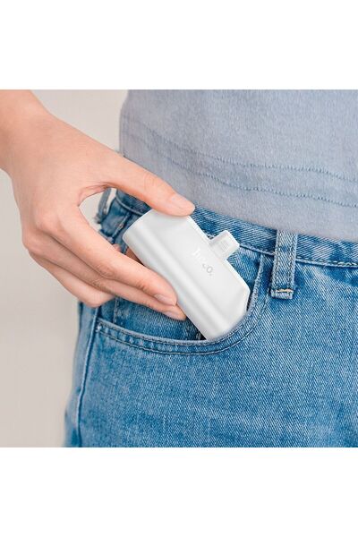 REDz Accessories Εξωτερική μπαταρία, 3000 mAh, υποδοχή USB Type-C, Hoco J147, συμβατή με iPhone/Android, λευκό