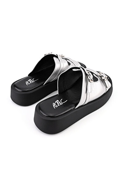 Tmall Papuci Casual De Dama,Din piele ecologica,SA35,Argintiu