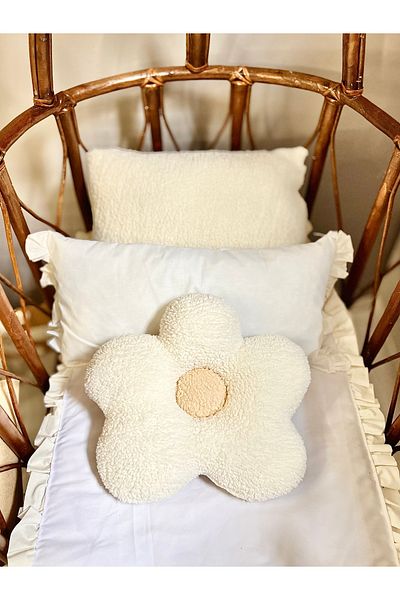Cherry Bloom Cotton Daisy Plush Pillow