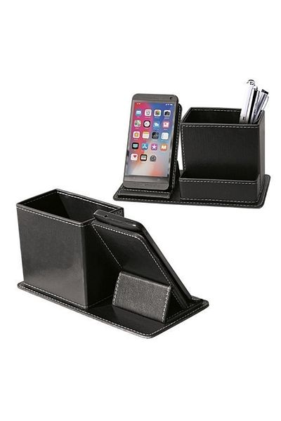 Boldy Desktop Phone Stand & Pen Holder - Office Desktop Set-Phone Holder, Pen Holder, Card Holder Office Set