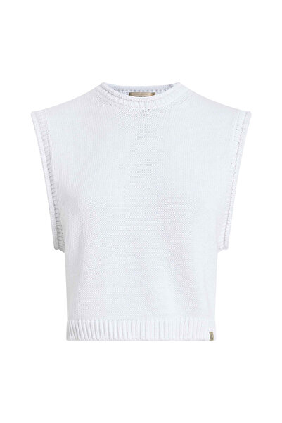 Calvin Klein Jeans Bisiklet Yaka Standart Düz Beyaz Kazak Kadın J20J225226YAA