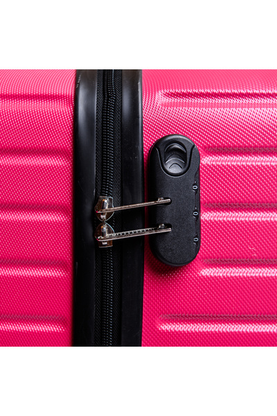 Travel POLO Troler mare, TRAVEL POLO, 78x48x32cm,A1004, bagaj de cala. Valiza din ABS, Fucsia