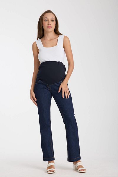 Işşıl IŞŞIL 4559-Pantaloni de denim cu picior tubular cu bandă elastică pentru abdomen