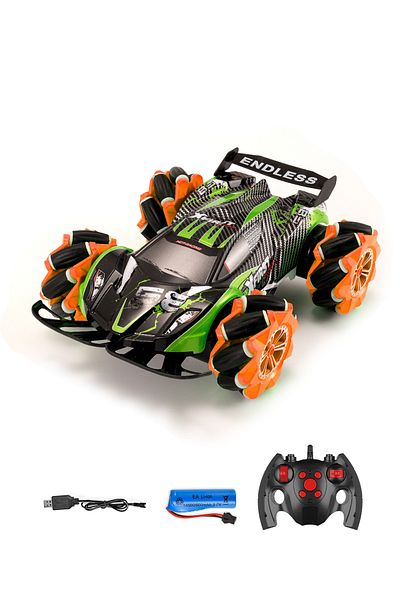 PLAYZO 4WD Drift with 360 Rotation, Rechargeable Battery & Multi-Terrain Tires High-Speed Off-Road RC Car