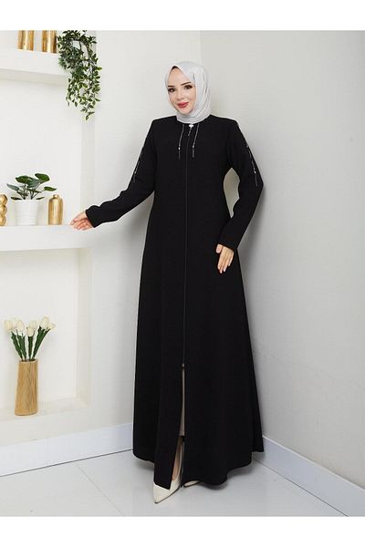 KMKkombin Women's Pardess with Chain Sleeve Detail