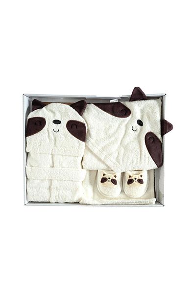 Bebitof Organic Raccoon Patterned Bathrobe Set