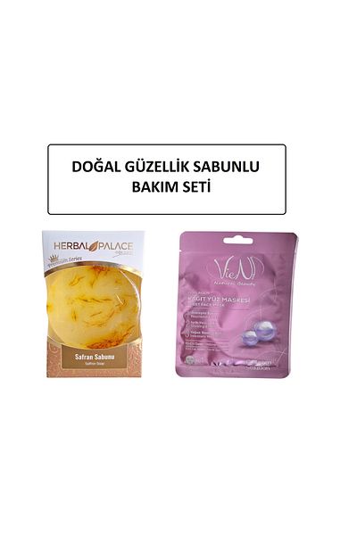 Herbal Palace Safran Soap 125 Gr & Collagen Paper Face Mask Natural Beauty Products