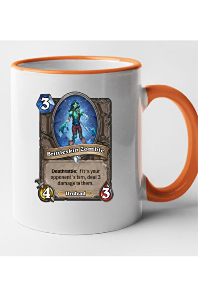 OEM Cană personalizată HearthStone - Brittleskin Zombie cu mâner portocaliu, ...