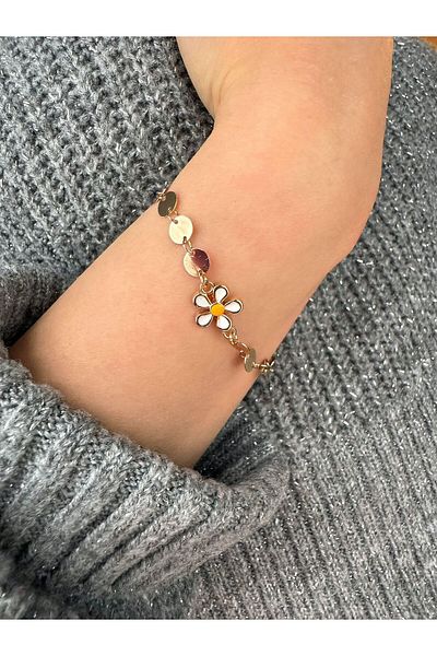 MR Daisy Figure Sequin Gold Bracelet