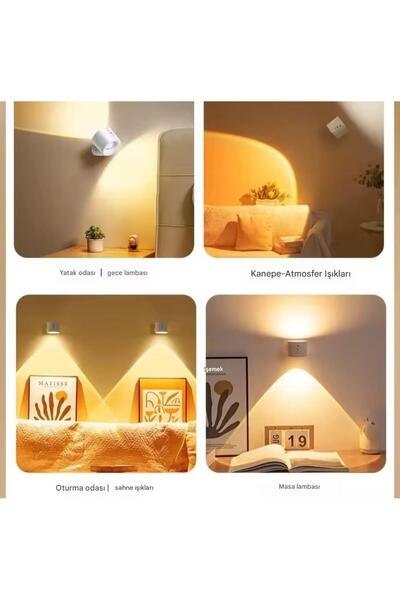 Asfal Controlled 360 °   Rotating Two-Way Lighted 3-Color Wall Lamp Sconce Table & Room Lamp & Flashlight