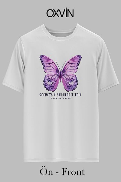 OXVİN Μπλουζάκι Unisex με στάμπα BUTTERFLY OVERSIZED (ΧΑΛΑΡΗ ΕΦΑΡΜΟΓΗ)