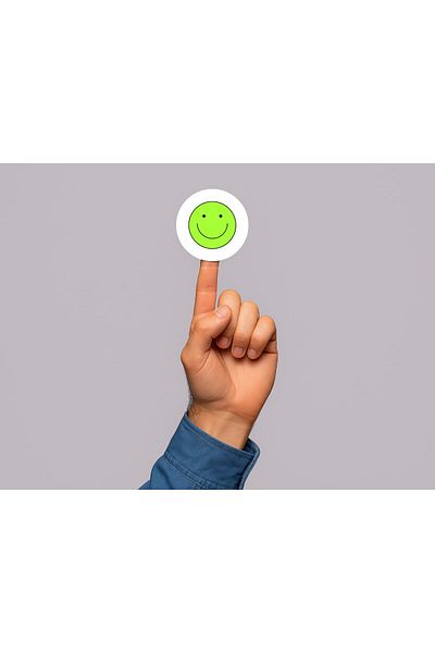 CASALINGHI Green Emoji Smiley Faces Labels Cute Smiling Face Round Matte Sticker 3 cm (95 Pcs)