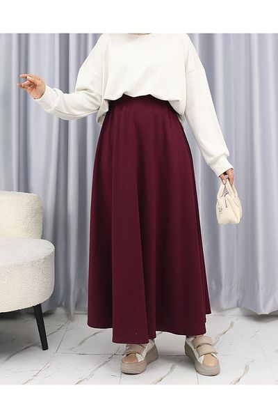 MODA UGS Fusta neagră evazată cu tăietură A-Line