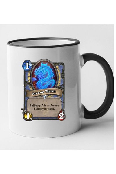 OEM Personalized black handle mug HearthStone - Arcane Wyrm, INOVATIX®. 330ml