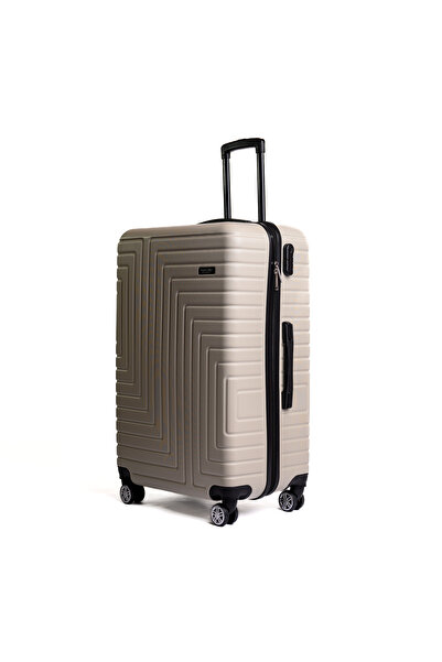 Travel POLO Medium trolley, TRAVEL POLO, 67x41x29cm, A1004, checked luggage. ABS suitcase, Cream