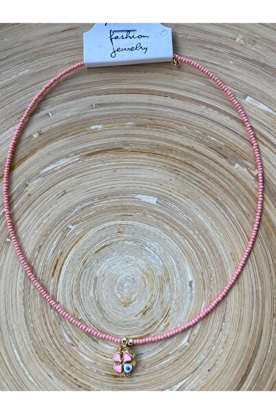 Gozibygoz قلادة من الخرز مع شكل البرسيم والقلب