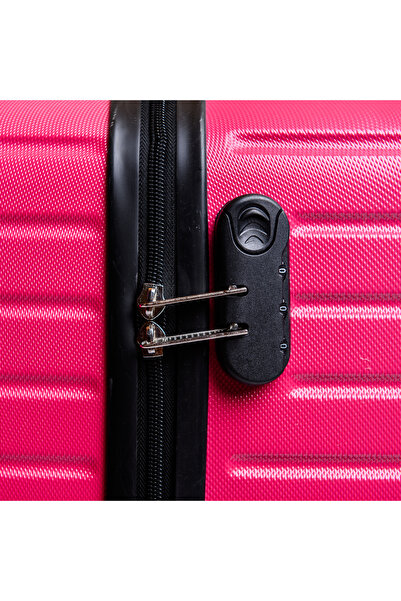 Travel POLO Troler mediu, TRAVEL POLO, 67x41x29cm, A1004, bagaj de cala.Valiza din ABS, Fucsia