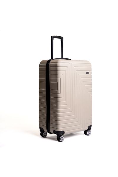 Travel POLO Medium trolley, TRAVEL POLO, 67x41x29cm, A1004, checked luggage. ABS suitcase, Cream
