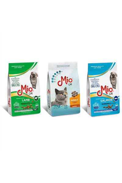 MİO Cat Grains❤️, Dry Cat Food, Pack of 3 1Kg Bags of your choice, Mio Cat, lamb, chicken, salmon