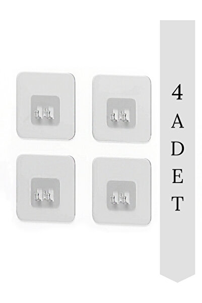 Genel Markalar Yedek 4 Adet Yapışkanlı Askılık Sticker Banyo Köşeliği Askısı ...