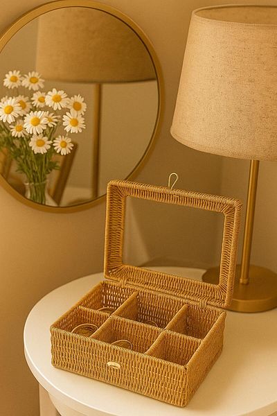 NEWNOW Knitted Tea Box, Storage Box, Organizer, Jewelry Box Large Size