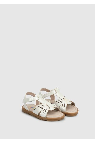 Kiddo White Girl's Flat Sandals