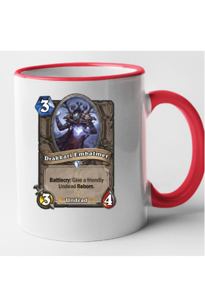 OEM Cană personalizată HearthStone cu mâner roșu - Drakkari Embalmer, INOVATI...