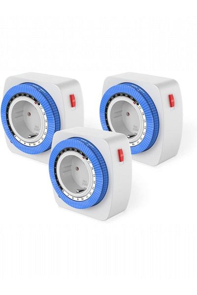 Ucuz Geldi 3 Pieces Timed Socket 24 Hours Programmable Cata Mechanical Time Clock Socket Automatic on Off