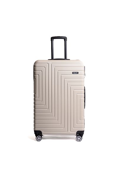 Travel POLO Large trolley, TRAVEL POLO, 78x48x32cm, A1004, checked luggage. ABS suitcase, Cream