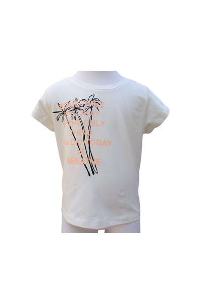 nk kids Girl's T-Shirt Bien Digital Printed Ecru