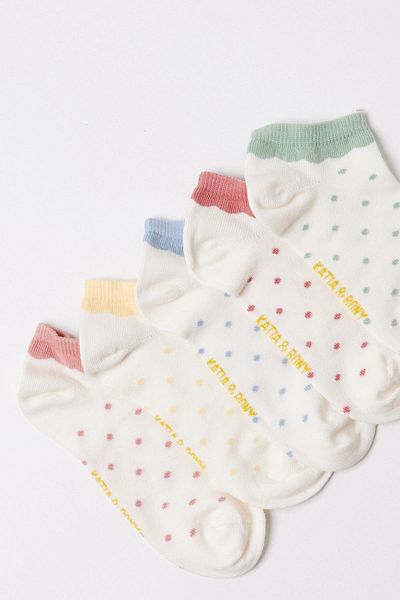 Katia&Bony Katiya&Bony Girl's Polka Dot 5 Step Socks