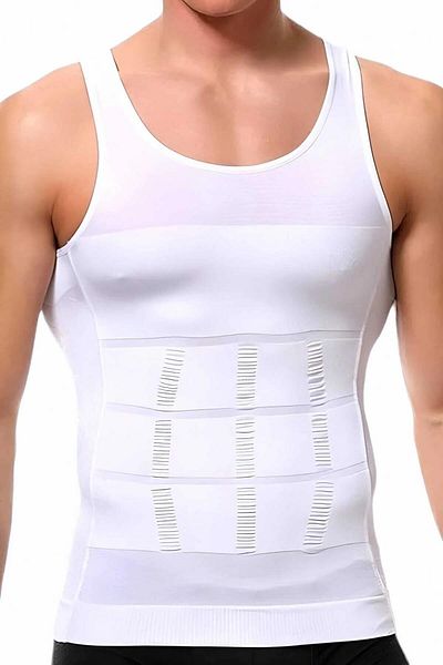 MYS GRUP TEKSTİL Men's 2-Pack White Slim' N Lift Size Slimming Corset Undershirt / 6012
