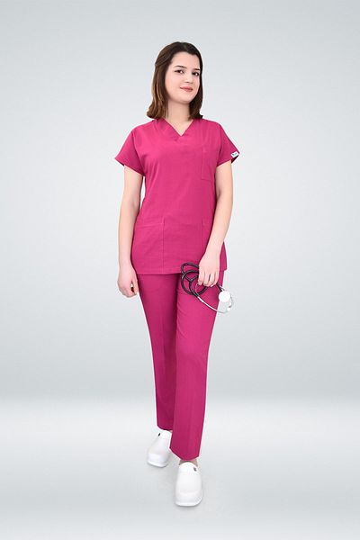 Nur Medikal Giyim Scruburi unisex Cherry Color - Set de lycra de sus și de jos