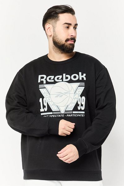 Reebok Men Sportswear Fit Long Sleeve Basketball Sweatshirt, Black