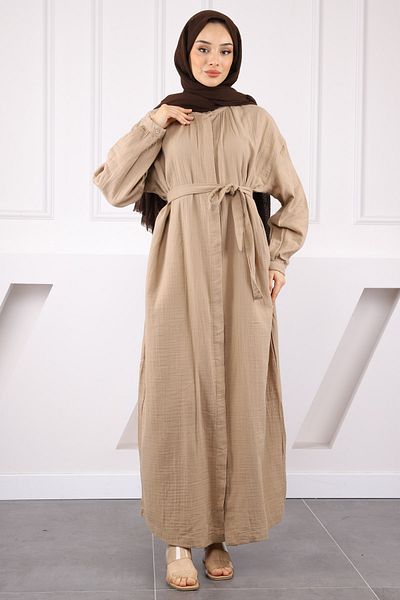 İmajButik Φόρεμα μουσελίνας με ζώνη βιζόν