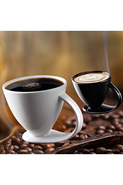 Home 2’li Özel Tasarım Kupa Fincan Takımı Siyah Beyaz