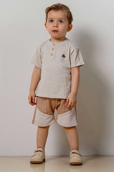 bombe Baby Kids Cotton Shorts 2-Piece Set Trend Fashion Bottom Top Set