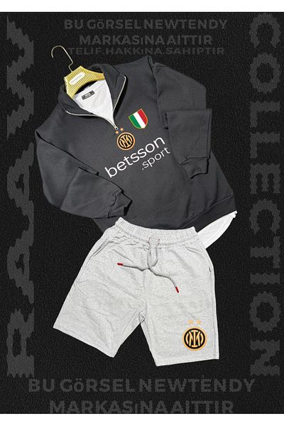 Minikelya Stand-Up Collar Zipper Sweatshirt and Summer Shorts Fan Combination Set of 2