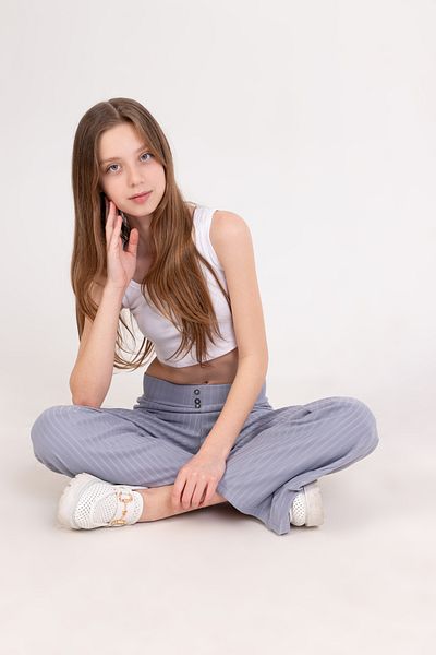 Nickel Anka Fabric Front 3 Button Palazzo Girl's Tracking Pants