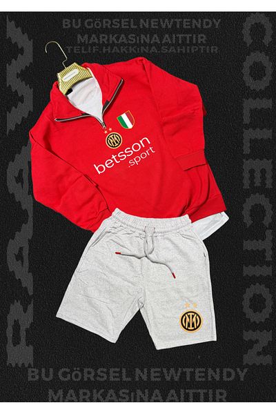 Minikelya Stand-Up Collar Zipper Sweatshirt and Summer Shorts Fan Combination Set of 2