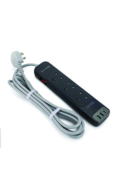 RavPower مشترك طاقة ٦ في ١ - موديل RP-PC1038 | ٣ منافذ تيار متردد + ٢ | طول ا...