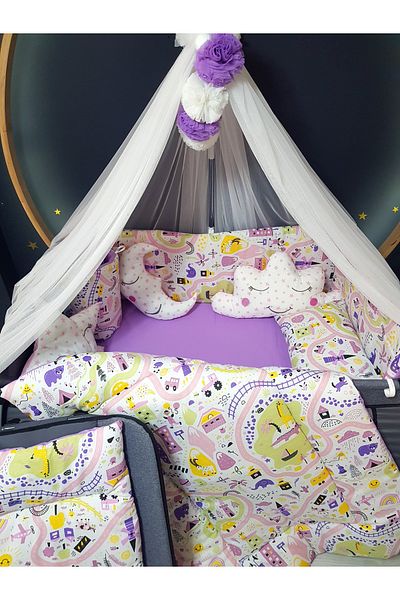 Baby Clime Baby Sleeping Set with Mosquito Net 70X110 - Crib Edge Protection