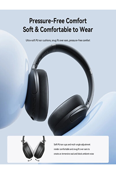 Joyroom JR-JH2 ANC Wireless Headphones, 40H Playtime, Hi-Res Audio, App Control, Travel Ready