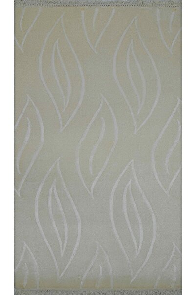 Handmade Yüksek Kalite Yünden El Dokuma Krem Renk Nepal Halısı 80x150 cm (1.2...