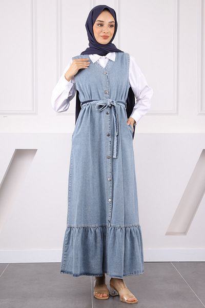 İmajButik Μπλε τζιν τζιν με ζώνη μέσης