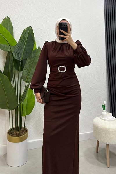 Tarzım Tuba Scuba Selçil Detailed Hijab Dress