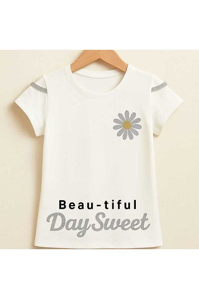 gigigiyim Frumos tricou imprimat pentru fete alb
