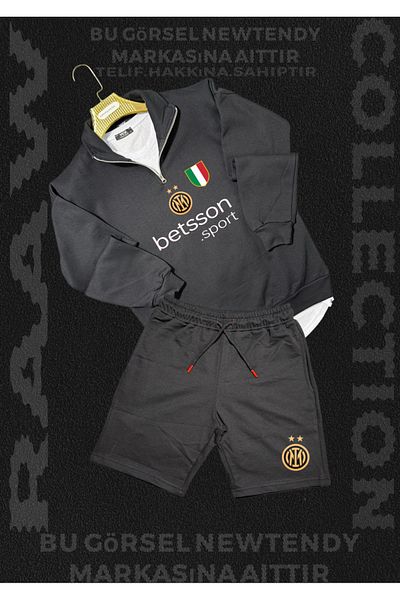 Minikelya Stand-Up Collar Zipper Sweatshirt and Summer Shorts Fan Combination Set of 2