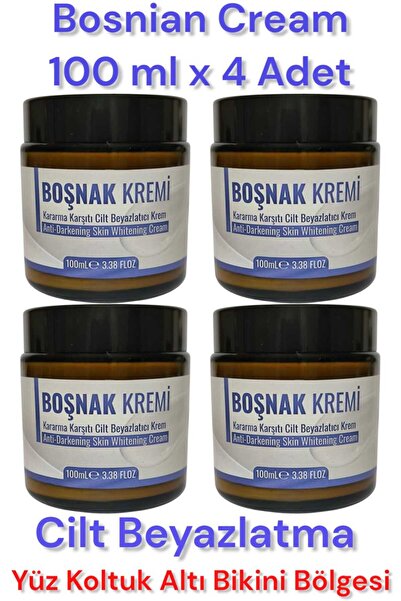 ULFİSU COSMETİCO Boşnak Kremi 4 Adet - Bosnian Cream 100ml Cilt Beyazlatma Cilt Lekeleri