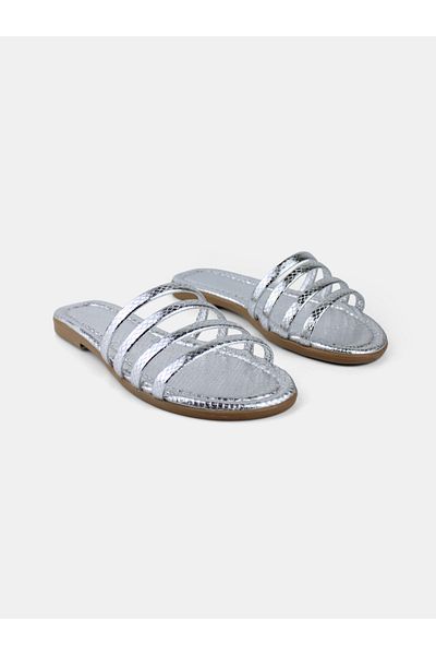 MAGGIO Women's Silver Color Slippers